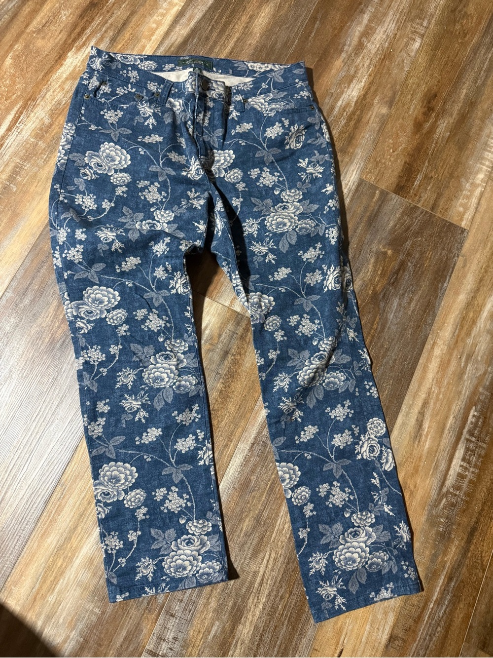 Ralph Lauren Blue Floral Jeans size 12